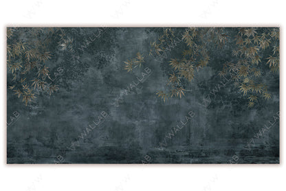 A serene, nature-inspired scene with delicate branches and leaves subtly overlaid on a misty, textured background. The muted tones evoke a calm and tranquil ambiance, reminiscent of a foggy morning. Perfect for creating a soothing, natural atmosphere in interior design or artwork.