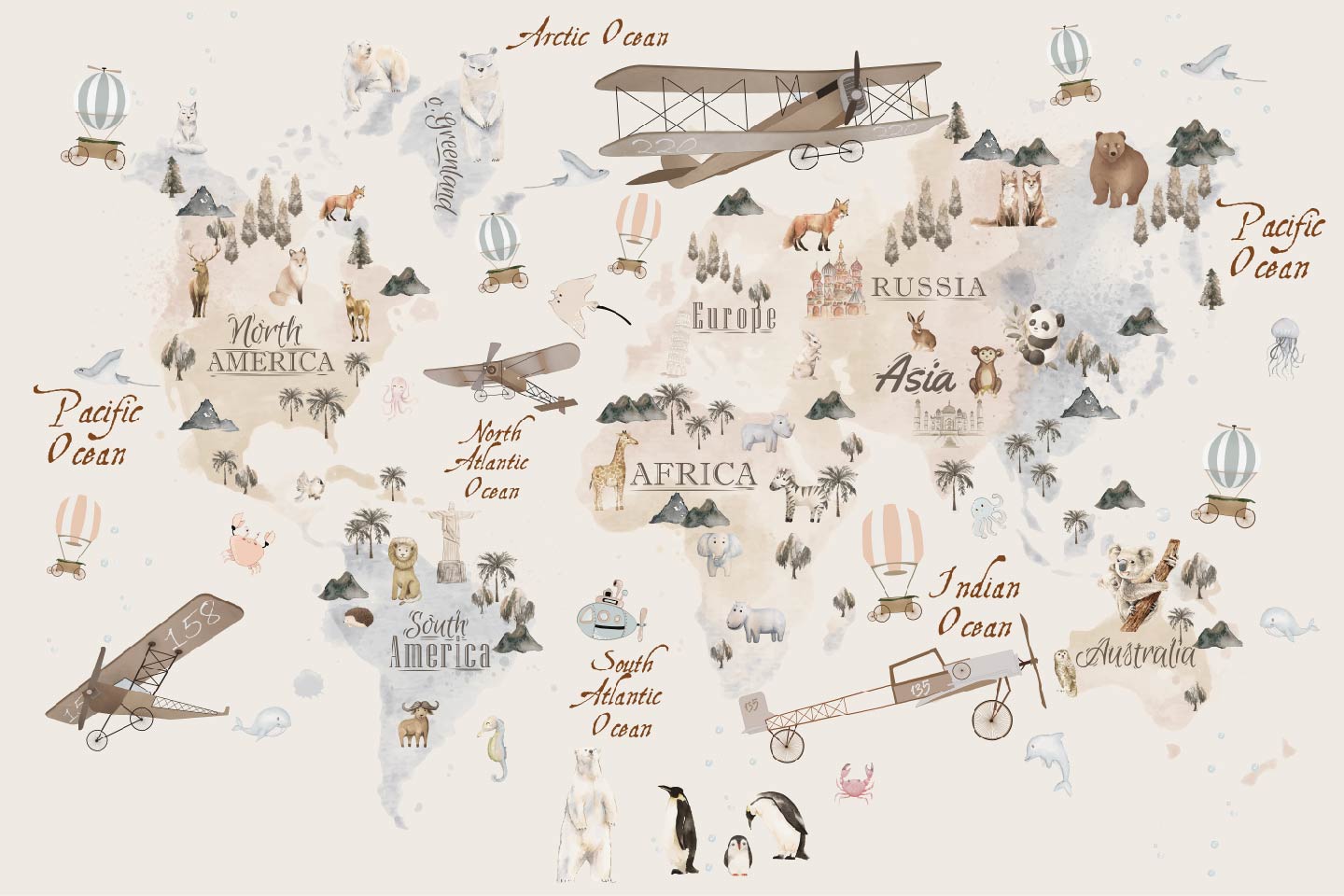 Aviator World Map - Wallab WallpapersKids