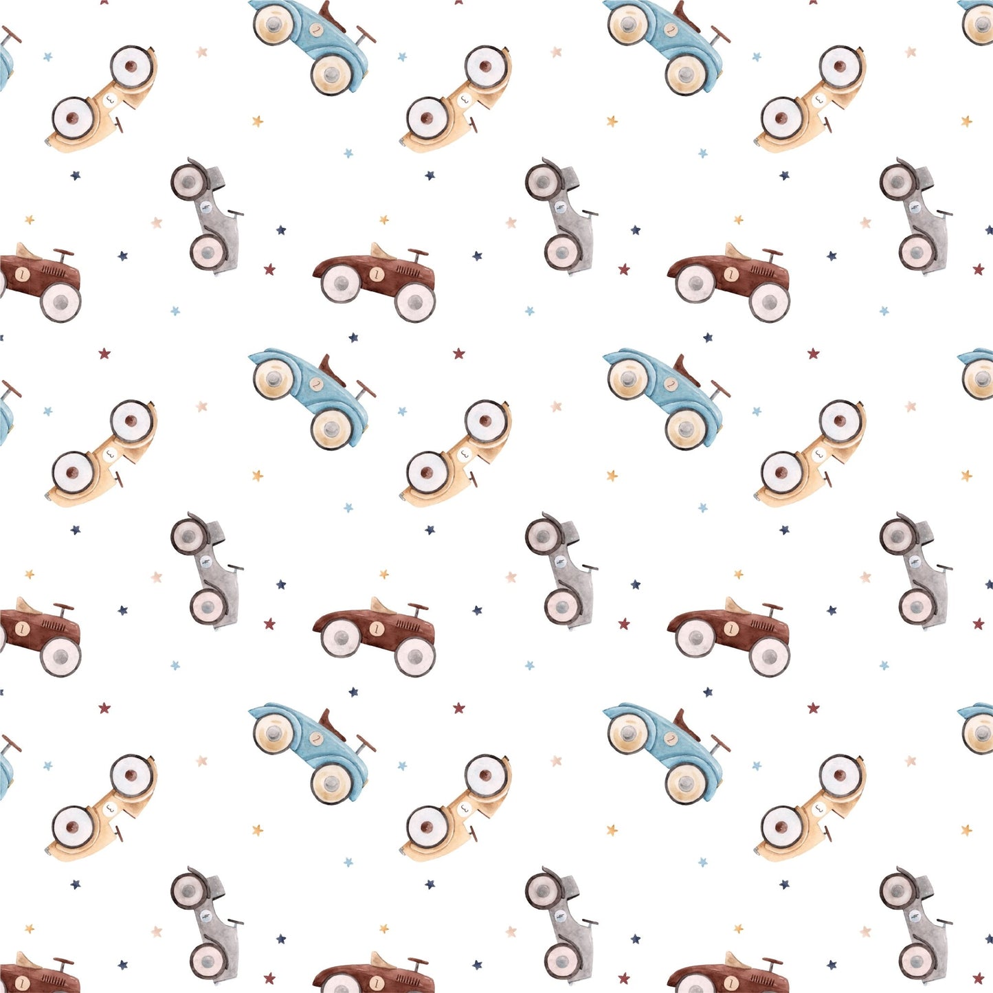 Cars & Stars pattern - Wallab Wallpapers Kids